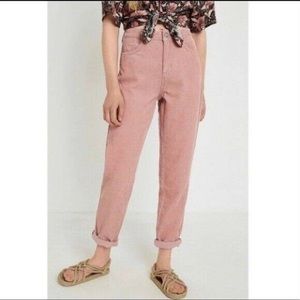 BDG Pink high rise baggy corduroys size 27